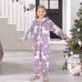 thumbnail image 6 of Purple Cartoon Unicorns Pattern One Piece Pajamas Soft Jumpsuit Cozy Sleep and Play Romper Zipper and Pockets 5T-6T, 6 of 8