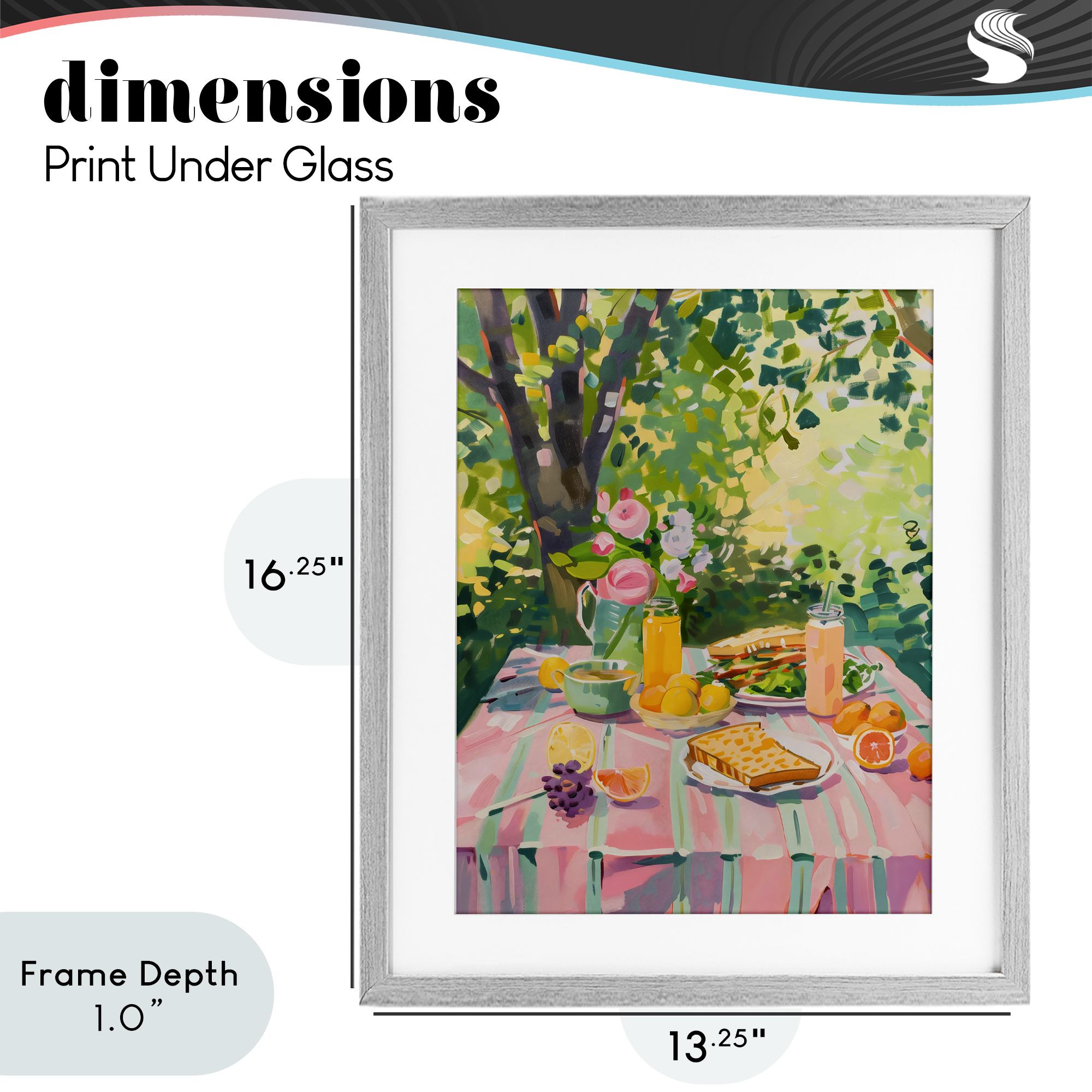 Stupell Industries Breakfast Picnic in Garden Gray Framed Print Under Glass, design by The Prints Vibe