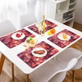 thumbnail image 2 of Wobogo Transparent Red Flowers Placemats Coasters Set of 2 Heat-resistant Non-slip Easy to Clean Square Dinner Plate Mat, 2 of 8