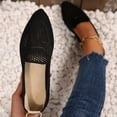 thumbnail image 3 of Women's Pointed Toe Penny Loafers Dressy Ballet Flats Knit Mesh Slip-on Shoes Comfortable Lightweight Black 7.5, 3 of 9