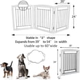 thumbnail image 2 of Freestanding Foldable Dog Gate for House Extra Wide Wooden White Indoor Puppy Gate Stairs Doorways Pet Gate Tall Dog Fence 3 Panels Fence, 2 of 6