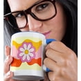 thumbnail image 2 of 3drose, Colorful Background Daisy Flower, 11oz Two-tone Blue Mug, 2 of 6