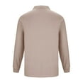 thumbnail image 3 of GuangCheng George Mens Long Sleeve Dress Shirst Classic Collar Soft Comfor Casual Tops,Khaki,XL, 3 of 5
