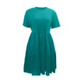 thumbnail image 5 of Women's Solid Color Ruffled Layered Maxi Dress - Short Sleeve, Flowy, Comfortable, Versatile for Party/Beach - S-XXL Sizes, 5 of 5