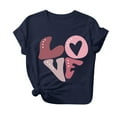 thumbnail image 2 of Styesk T-Shirts pour Femmes Saint-Valentin Graphique Décontracté Grande Taille Hauts Imprimé Cœur Hauts de Sortie Confortables Doux Col Rond T-Shirts Chandail Mode Léger Manches Courtes T-shirt, 2 of 3