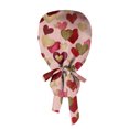 thumbnail image 4 of Fgvctg Scrub Hats For Women Long Hair Head Covering Valentine's Day Love Heart Print Tie Back Adjustable One Size Romantic Date Night Scrub Caps Deep Red, 4 of 5