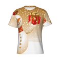 thumbnail image 4 of Qekee Christmas Snowman Gift Classic Fit T-Shirt Men's Shirt Men's Tight Short Sleeves for Exercise, Running, Mountaineering - Christmas Snowman Gift, 4 of 9