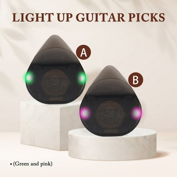 LOLIPPYY 2-Pack Multi-Color Glowing Guitar Picks Plastic for Electric, Acoustic, and Ukulele Guitars