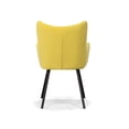 thumbnail image 4 of Limari Home Barrett 15.5" Modern Velvet Dining Chair in Yellow/Matte Black, 4 of 5