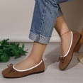 thumbnail image 6 of Miqool Bowknot Ballet Flats for Women Casual Flat Shoes Flock Round Toe Soft Sole Slip On Loafers Indoor Outdoor Comfortable Shoes, 6 of 9
