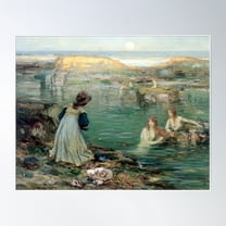 Sea Maidens - Thomas Bromley Blacklock Poster Wall Art, Modern Wall Decor For Living Room Bedroom, 24x36 UNFRAMED