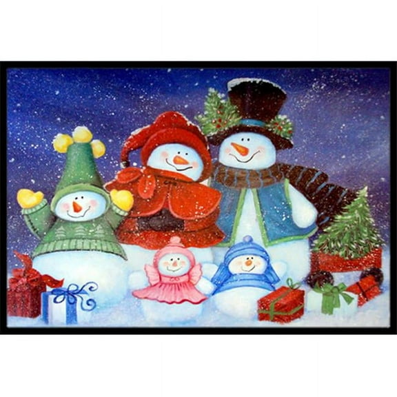 Merry Christmas From Us All Snowman Indoor & Outdoor Mat- 24 x 36 in.