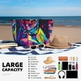 thumbnail image 5 of Daiia Neon Pop Art Pitbull Beach Travel Bag - Water-Resistant Beach Bag, Lightweight Tote with 7 Pockets for Women and Men - Gym,Pool,Camping,Reusable Grocery Bag, 5 of 7