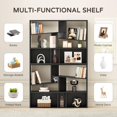 thumbnail image 6 of Flycity 16 Cube Bookcase, 6 Tier Irregular Design Wide Bookshelf with Anti-Tip, Multipurpose Cube Storage Organizer, Black Mid-Century Modern Bookcase Display Cabinet for Bedroom, Living room, 2Packs, 6 of 8