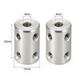 Uxcell Shaft Coupling 8mm To 8mm Bore L22xD14 Robot Motor Wheel Rigid Coupler Connector Gold