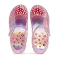 thumbnail image 5 of Gyujnb Girls Heart Print Glitter Jelly Mary Jane Shoes Soft Sole Casual Footwear, Adjustable Strap Closed Toe Water Shoes (Toddler, Little Girls),5-5.5 Years, 5 of 6
