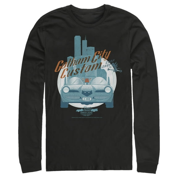 Men's Batman Custom Batmobile Long Sleeve Shirt Black Medium