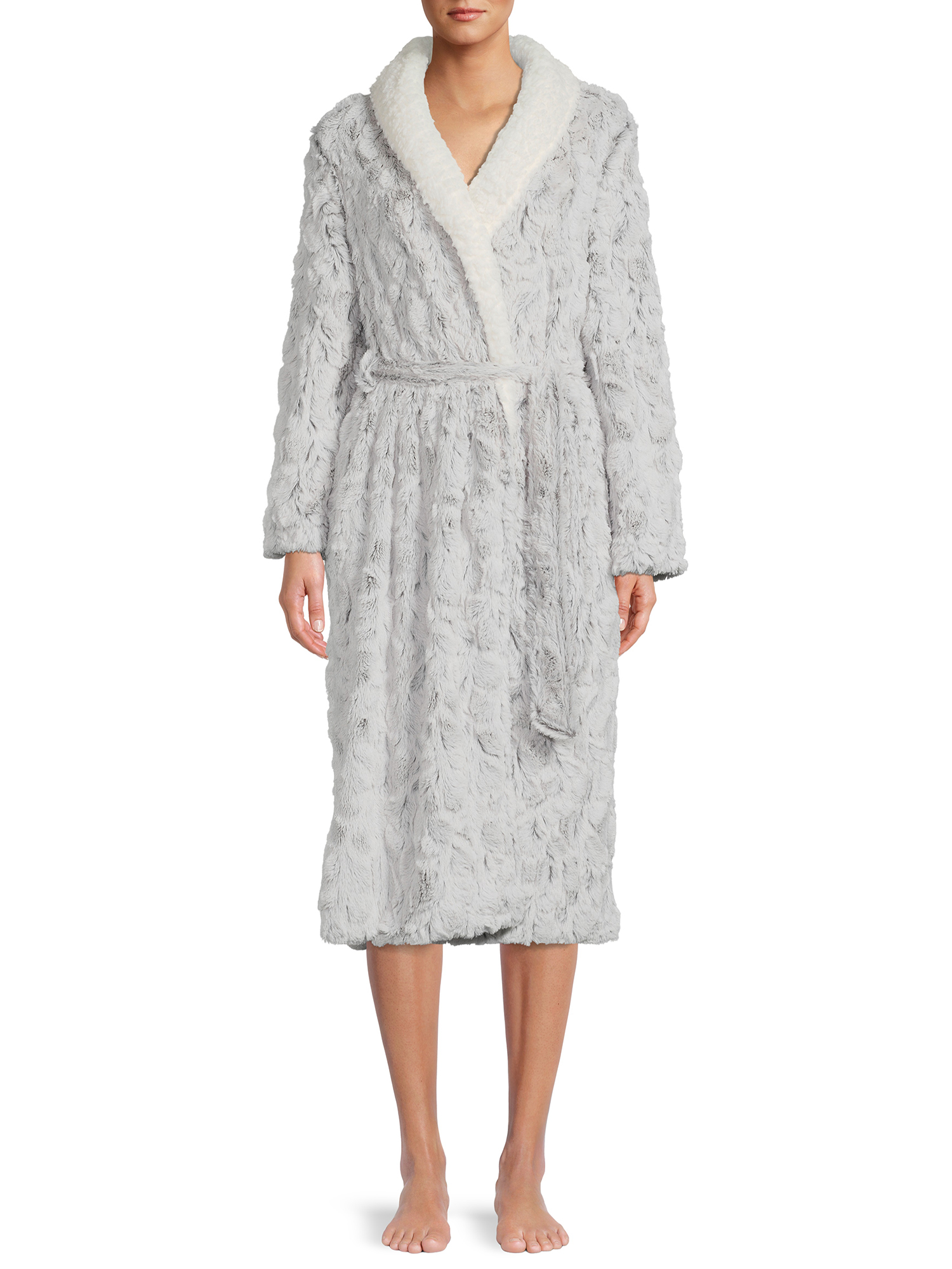 Joyspun Women’s Plush Sleep Robe, Sizes up to 3X