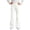 White, variant on Girls Solid Color Stretchy Elastic Waist 7/8 Flare Pants with Ruffle Hem for Daily Wear 5-16 Years