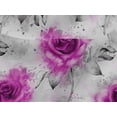 thumbnail image 4 of oneOone Viscose Jersey Purple Fabric Leaves & Rose Watercolor Quilting Supplies Print Sewing Fabric By The Yard 60 Inch Wide, 4 of 5