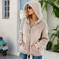 thumbnail image 4 of Fesfesfes Women Hooded Flannel Zipper Lace Long Sleeve Casual Sweatshirt Pullover Top Coat Under $10, 4 of 7