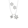 thumbnail image 2 of Delight Jewelry Silvertone Celtic Knot Cross Silver tone Snowflake Charm Necklace and Stud Earrings, 2 of 4