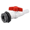 thumbnail image 1 of Kit de conector de válvula de bola de PVC Uxcell, grifo de jardín G1, con adaptador de ajuste de fondo, gris, blanco y rojo para tanque de agua, 1 of 5