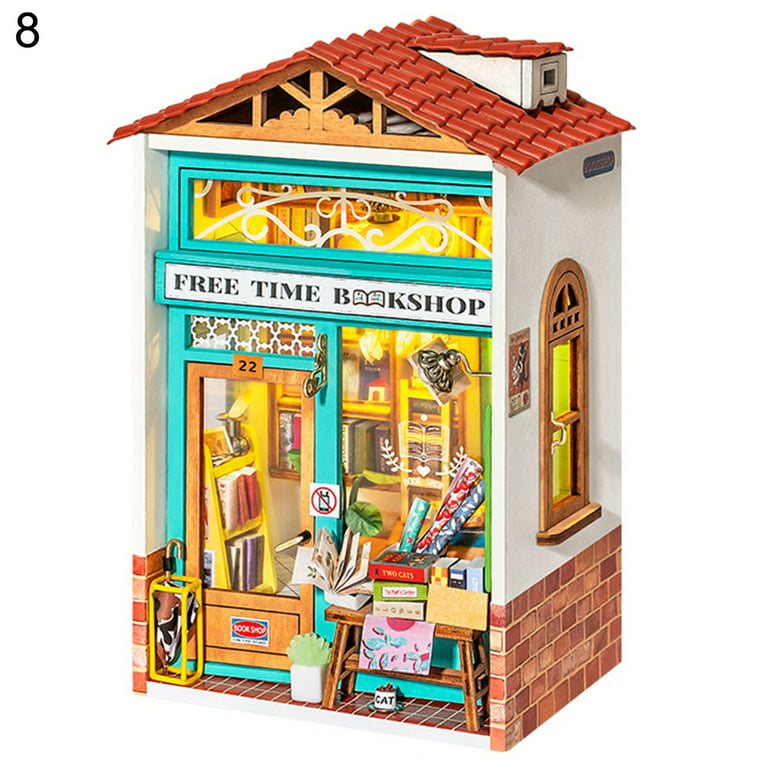 Cheers US Miniature Dollhouse DIY Tiny House Craft Kit for Adults to Build  Mini Town Serie (Free Time Bookshop) 
