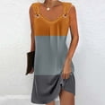 thumbnail image 2 of gakvbuo summer Tank dresses for women 2024 Sleeveless Mini Dress Sundresses Women Floral Print ElegantAnd Color Blocking One ShoulderDress Short Sleeved One Shoulder Dress, 2 of 5