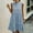 Light Blue, variant on Women Gingham Linen Dress Boho Smocked Tiered Ruffle Dresses Plaid Summer Casual Sundress Trendy Picnic Clothes 2023