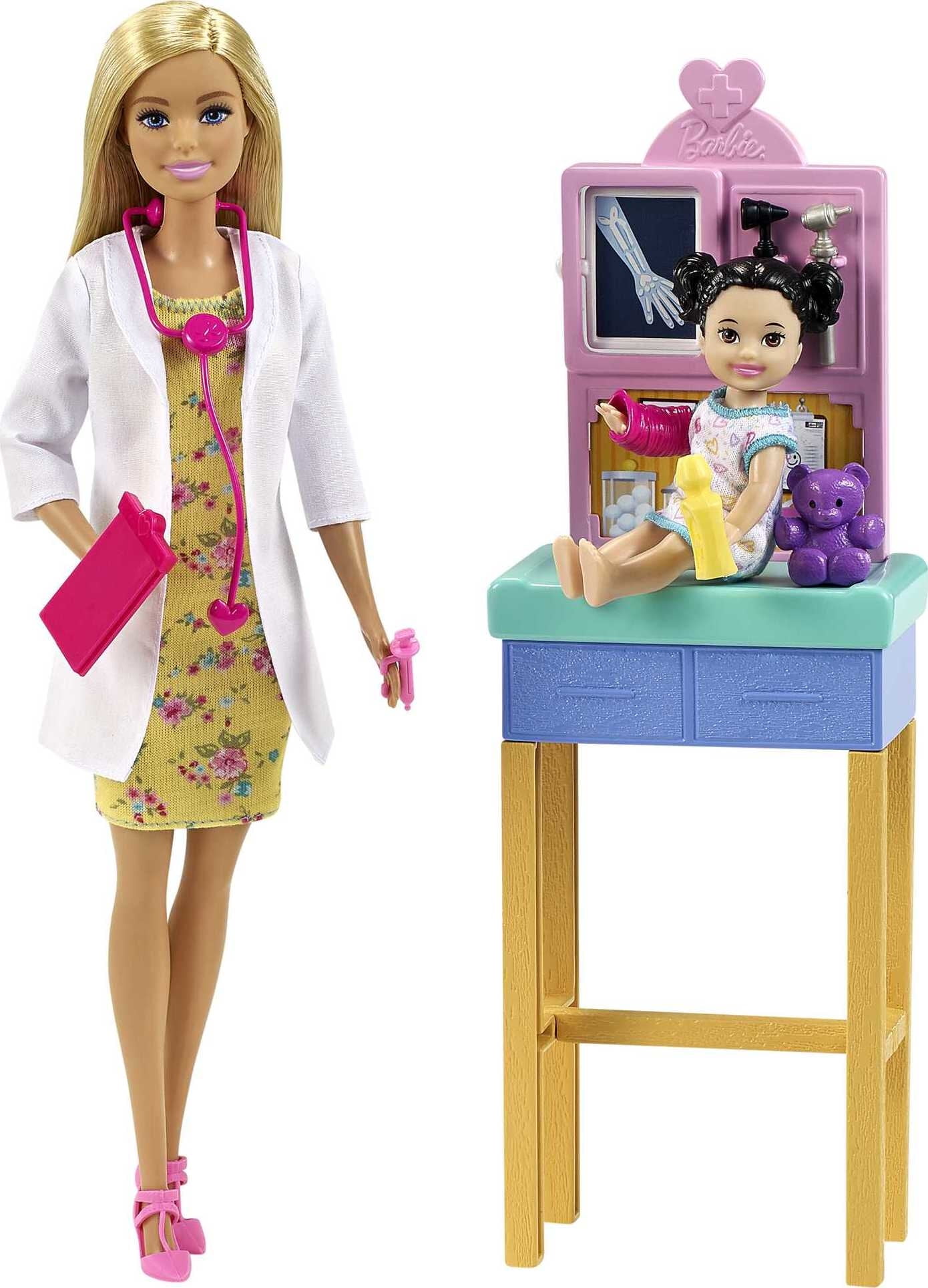 Barbie Career Pediatrician Playset, Blonde Doll (12-in/3040-cm), Ages 3 Years and Up