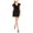 black, variant on Q & A Womens Smocked Flutter-Sleeve Sheath Dress, Black, Large