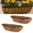 thumbnail image 1 of 2 Pack Trough Coco Liner Fiber Replacement for Planters, Half Moon Coconut Coir Planter for Window Box,Hanging Trough Planter, Garden Flower Vegetables Pot, Fence Flo (30inch), 1 of 8