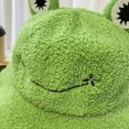 thumbnail image 4 of Winter Bucket Hat Polyester Plush Fisherman Caps For Women Men Keep Warm Cute Cartoon For Frog Style Trendy Accessories Green, 4 of 5