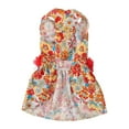 thumbnail image 2 of Vestido floral para perro con estampado de flores de colores, suave, para niñas, para cachorros, perros pequeños, gatos, bodas, San Valentín, uso diario, tallas S, 2 of 14