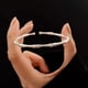 thumbnail image 2 of Elegante pulsera de plata de ley para mujer Pulsera de bambú tamaño plateado ajustable Adecuado para mujer JM, 2 of 5