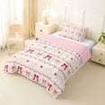thumbnail image 2 of Erosebridal Kawaii Bow Twin Comforter Sets, Cute Girl Bedding Set, Pink Reversible, 1 Comforter and 1 Pillowcase, 2 of 6