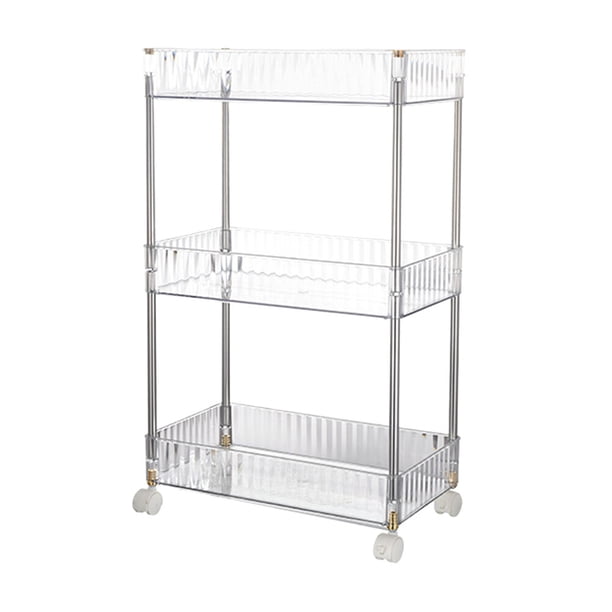 Carrito utilitario con ruedas de 3 niveles, estante para carrito de cocina, soporte para carrito de piso