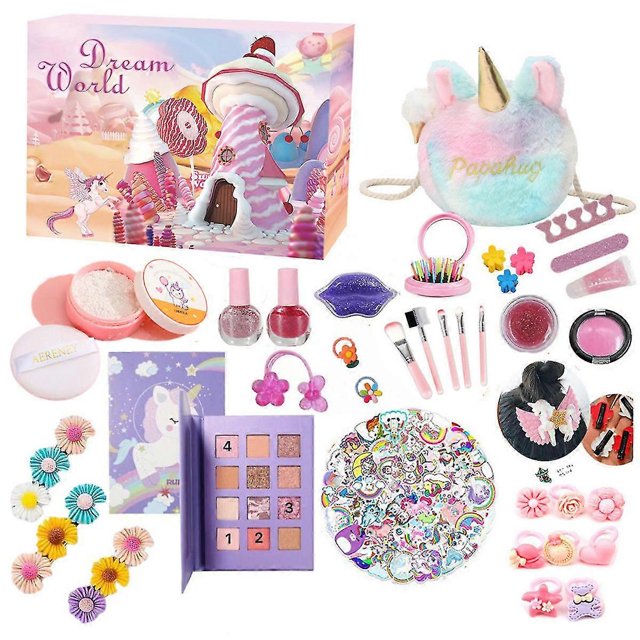 Christmas Calendar - 24 Compartment Makeup and Unicorn Bag Set, Christmas Gifts for Teenage Girls Kids Birthday Gifts Surprise Gifts (FMY)