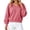 Pink, variant on Vixolx Cropped Sweatshirt for Women Trendy V Neck Pullover Tops with Pocket Fall Casual Long Sleeve Shirts Workout Outfts