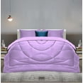 thumbnail image 2 of 3 Piece Luxury U Shape Pattern Comforter By D.N.G. BEDDINGS Set Premium Super Soft, 1000 Thread Count 100% Egyptian Cotton Oversized Super King Size Lilac Color, 2 of 9