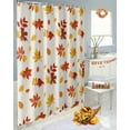 thumbnail image 4 of Fall Shower Curtain Autumn Maple Leaves Bathroom Curtains with Hooks, Waterproof Fabric Orange Fallen Leaf Linen Thanksgiving Bath Shower Curtains Set for Bathroom Bathtubs Decor 72x84 Inch, 4 of 7