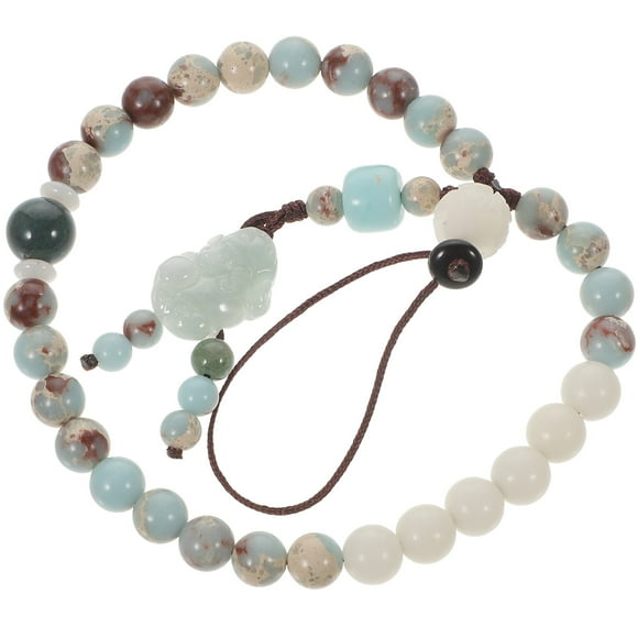 1 cordón de agalmatolita para teléfono, correa corta para teléfono celular, estilo chino, cuerda colgante Bodhi, cadena de muñeca verde