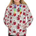 thumbnail image 3 of KLL Leaves And Anemone Flowers In Red Grey for Womens Pullover Hoodie with Pocket Hooded Long Sleeve Shirts Sweatshirt for Women-X-Large, 3 of 7
