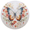 thumbnail image 3 of Ryvnso Beautiful Floral on A Butterfly Round Plate Mats Dining Table Placemat Set of 4 for Holiday Decoration, 3 of 7