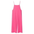 thumbnail image 4 of Ketyyh-chn99 Girls Overalls Kids Casual Sleeveless Girls Casual Jumpsuits Spaghetti Strap Sleeveless Loose Romper Long Pants with Pockets Kids Clothes Size for 140,Hot Pink, 4 of 9