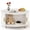 White, variant on AISWORD Round Coffee Table with 360° Sliding Door, Fluted Accent Coffee Table with Storage Adjustable Footpads for Living Room, Yellow