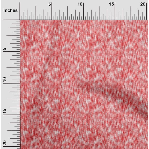 oneOone Cotton Flex Red Fabric Ikat Dress Material Fabric Print Fabric By The Yard 40 Inch Wide-XII