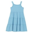 thumbnail image 6 of Girls Casual Tiered Dress Summer Vacation Sleeveless Dresses for Girl Ruffle Aline Dress Kids Travel Trendy Outfits, Blue, 3 Years, 6 of 7