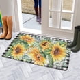 thumbnail image 5 of Plaid Sunflower Flowers Welcome Door Mat Decorative Doormat Farmhouse Low-Profile Floor Rug Switch Mat for Home Indoor Outdoor Decorations 17 X 30 Inch, 5 of 6